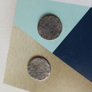 Hammered Sterling Silver Full Moon Stud Earrings